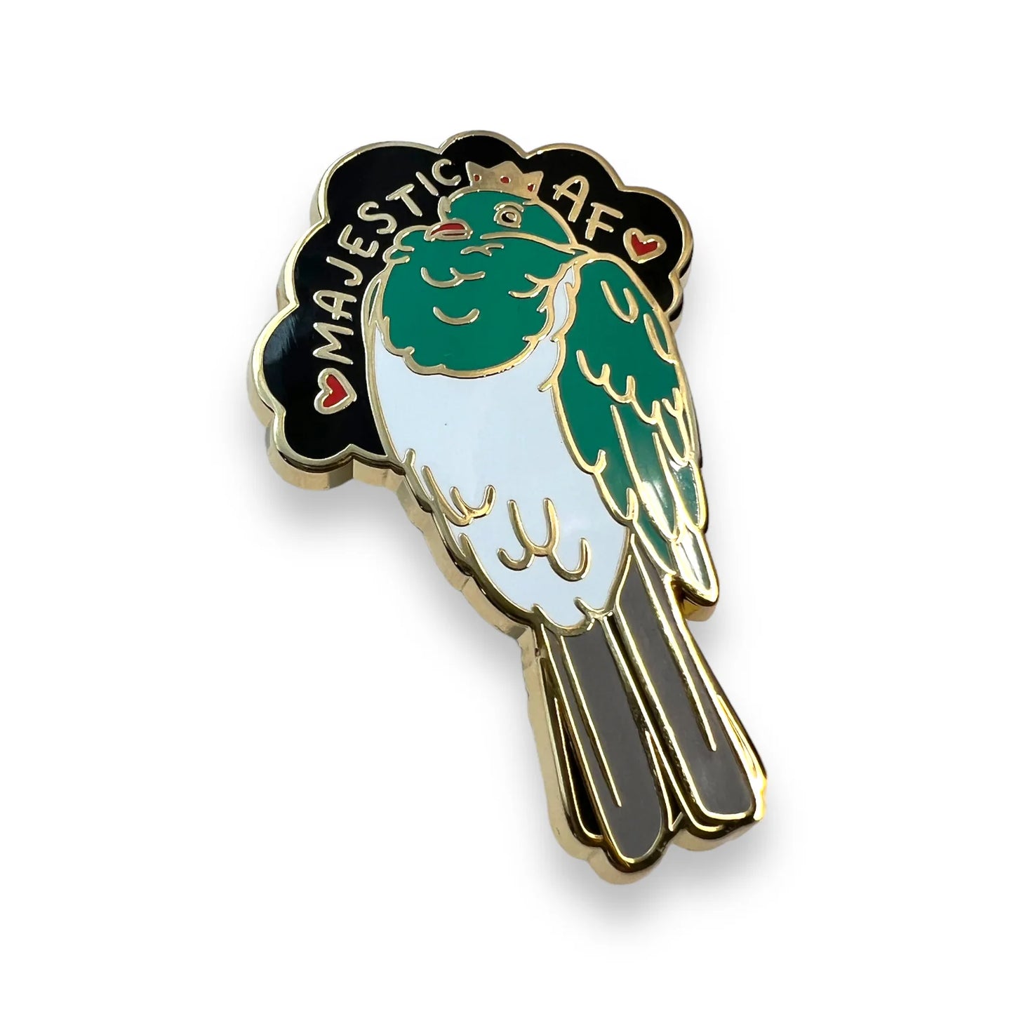 Kererū Enamel Pin close up