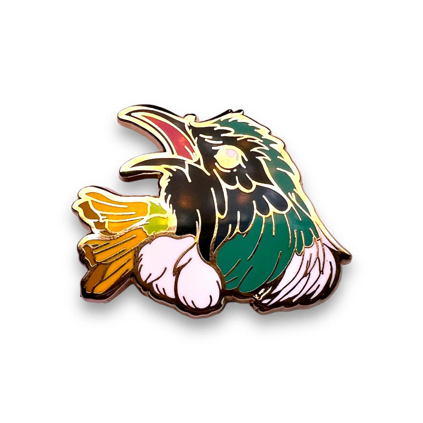 Pepper Raccoon - Tui and Kowhai Enamel Pin