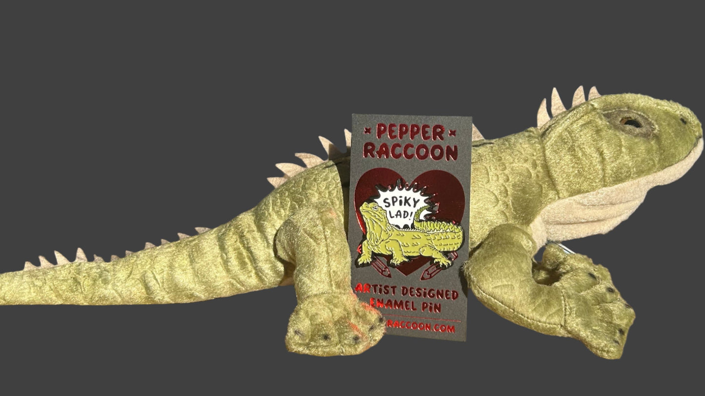 Spiky Lad Tuatara Enamel Pin