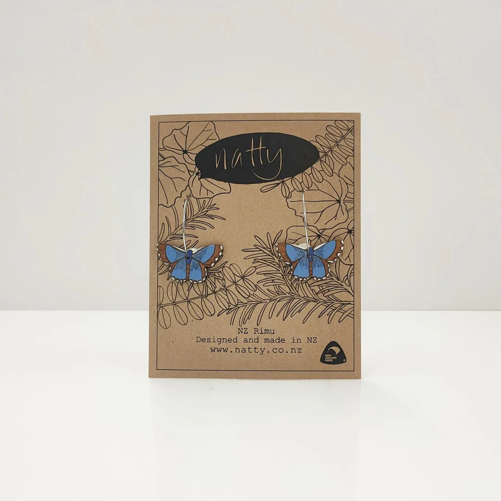 Natty - Earrings, Common Blue Butterfly