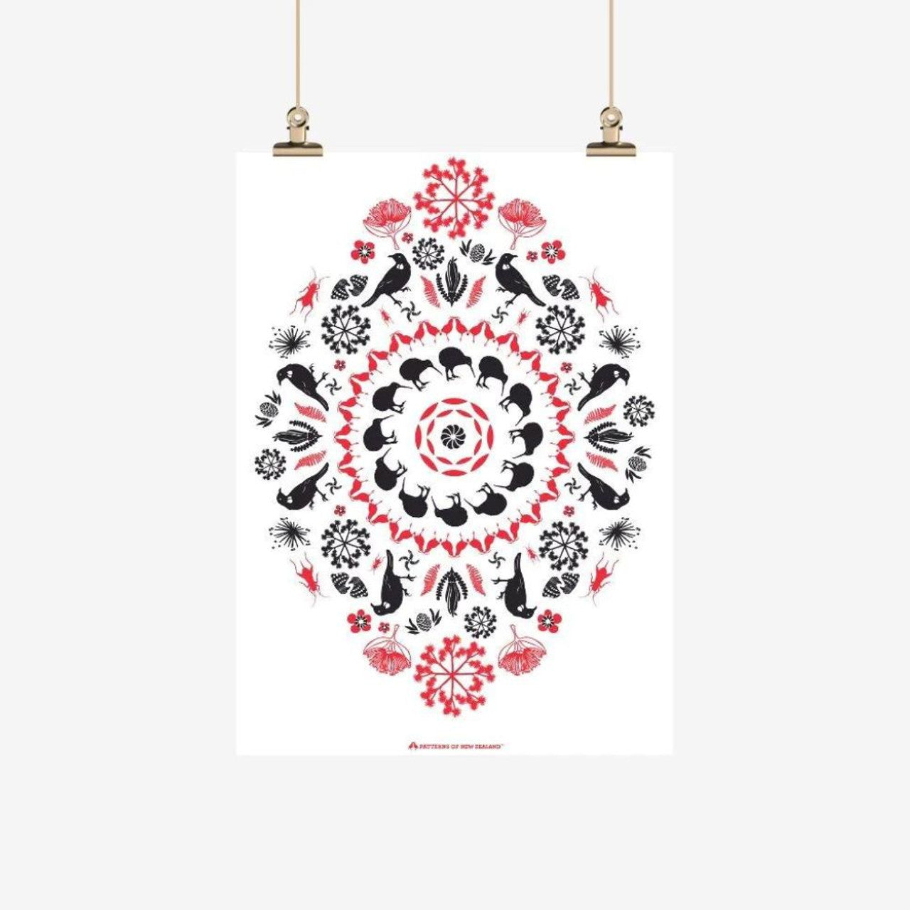 Tea Towel - 100% NZ, Patterns of New Zealand by Ali Davies