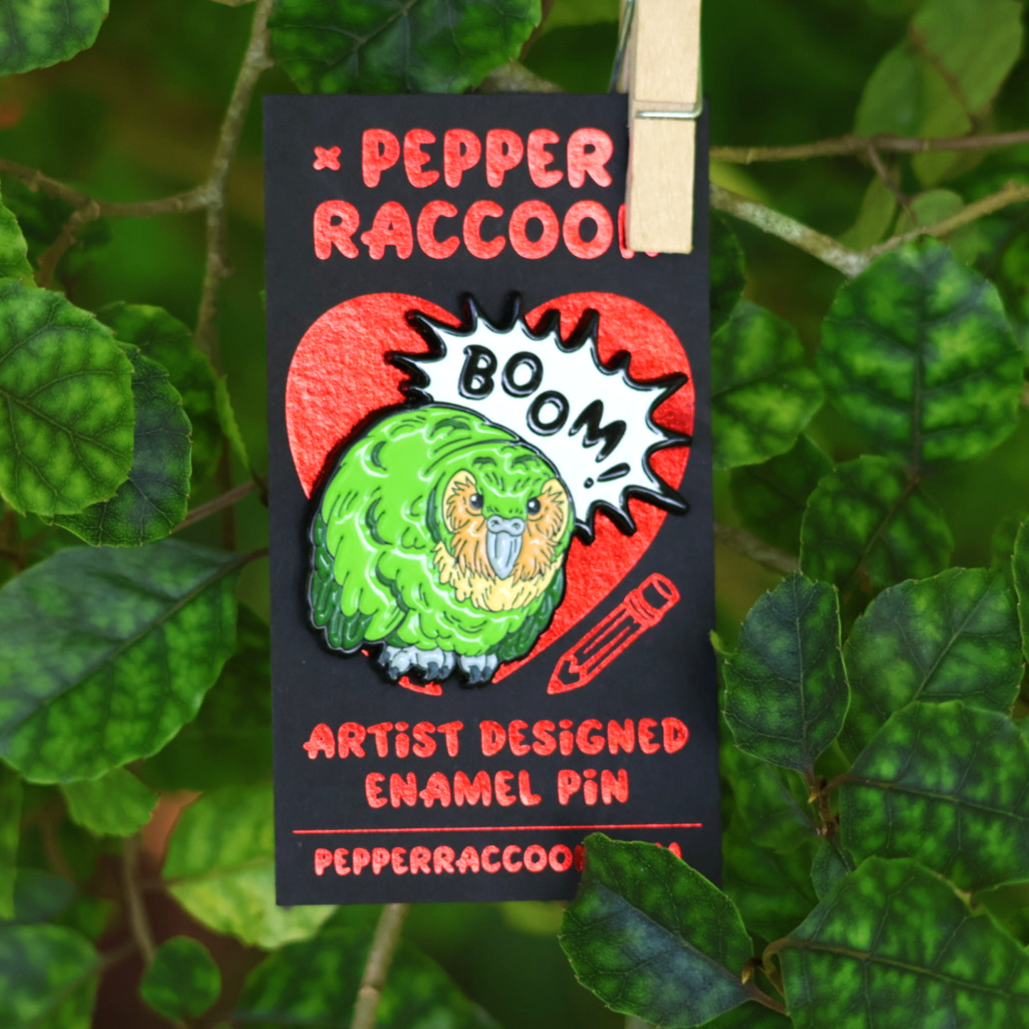 Pepper Raccoon - Pin, Kakapo Boom