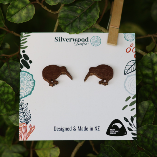 Silverwood Earrings, Kiwi Stud