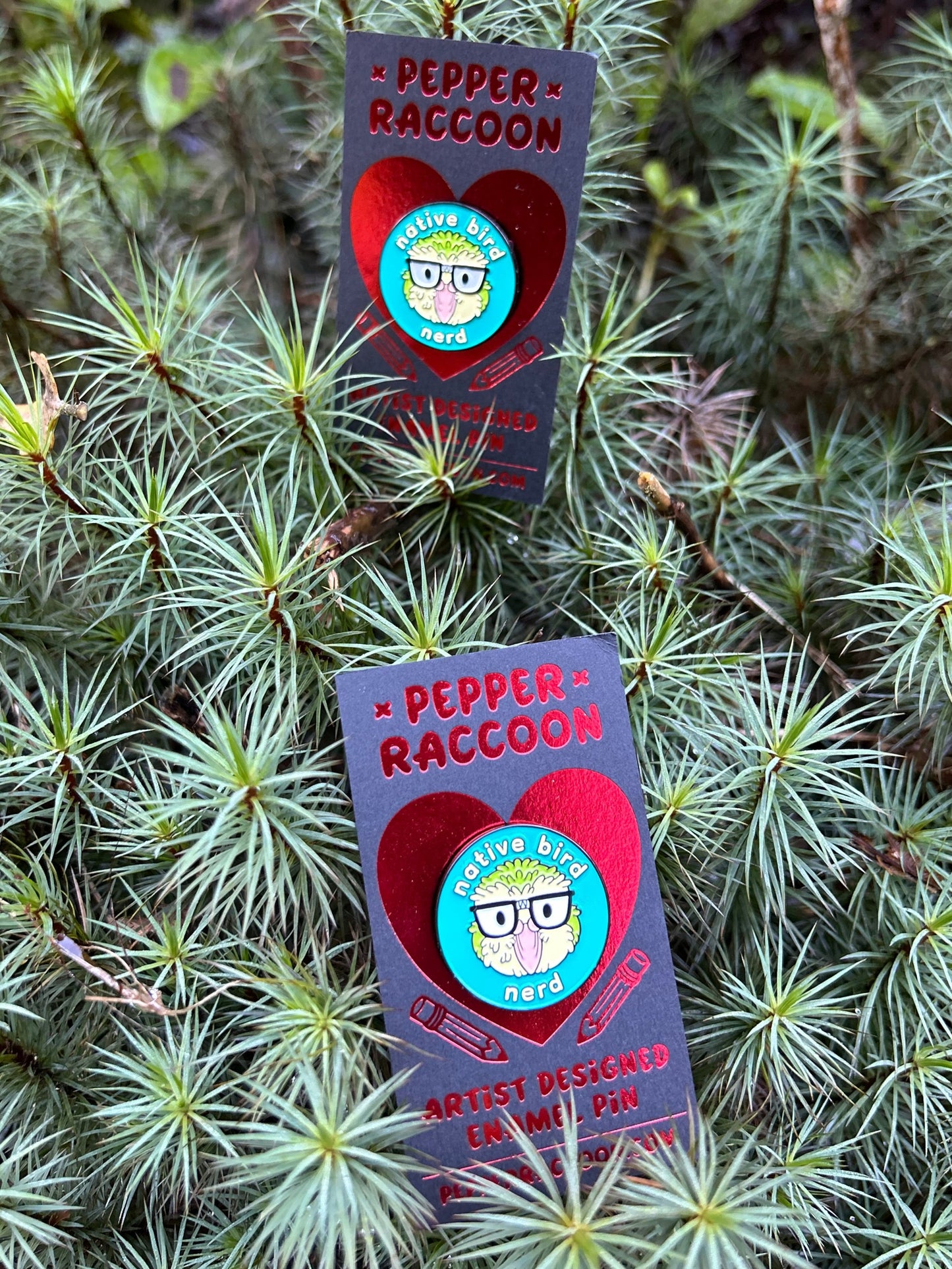 Native Bird Nerd Enamel Pin