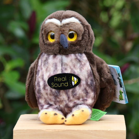 Soft Toy with Sound Ruru, Morepork - 15cm