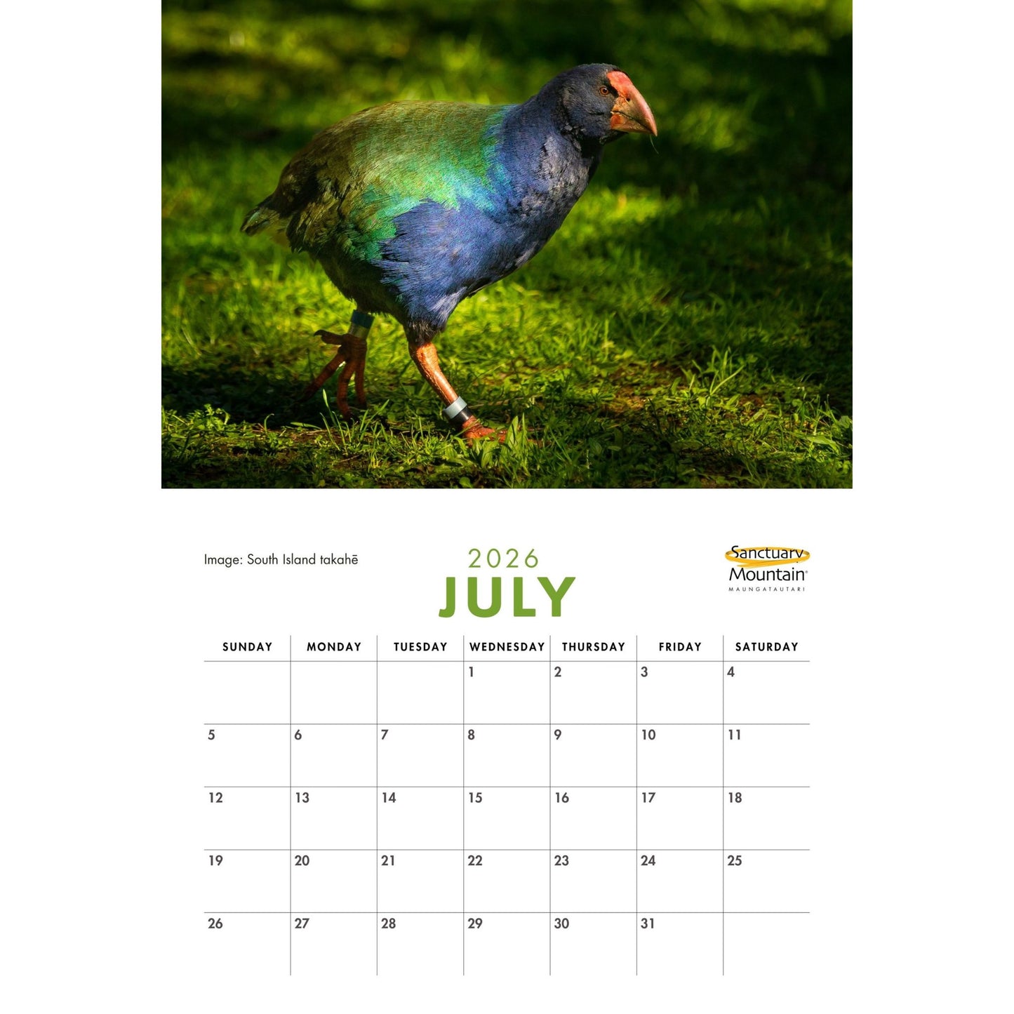 Calendar - Sanctuary Mountain Maungatautari 2026