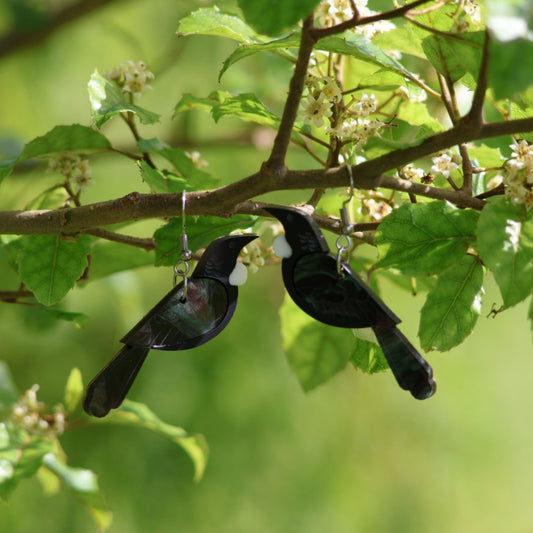 Silverwood Earrings, Tui Drop